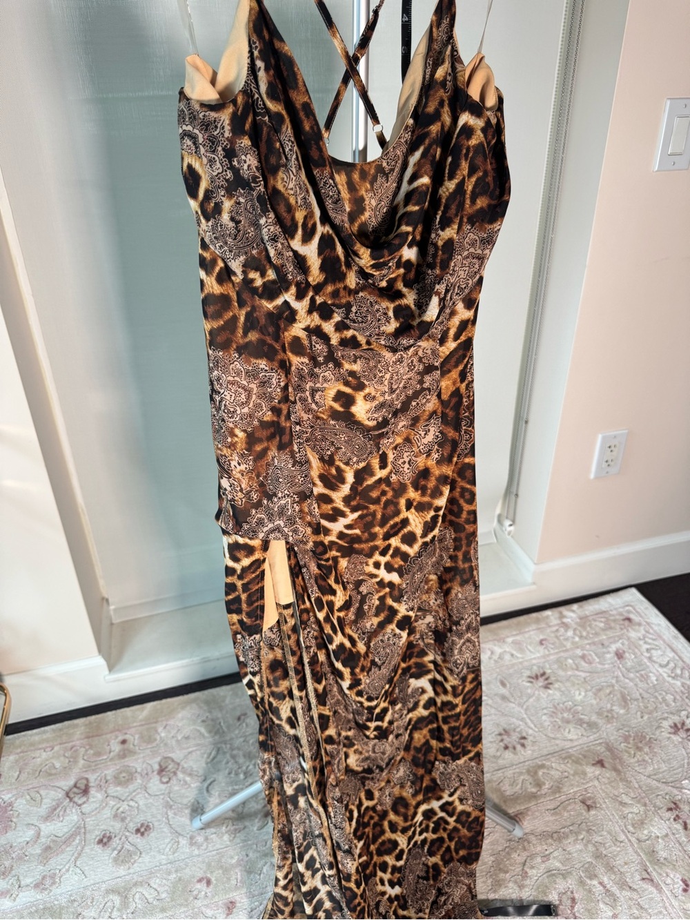 Fashion Nova Leopard-Print Maxi Slip Dress - Brown - Picture 4 of 13